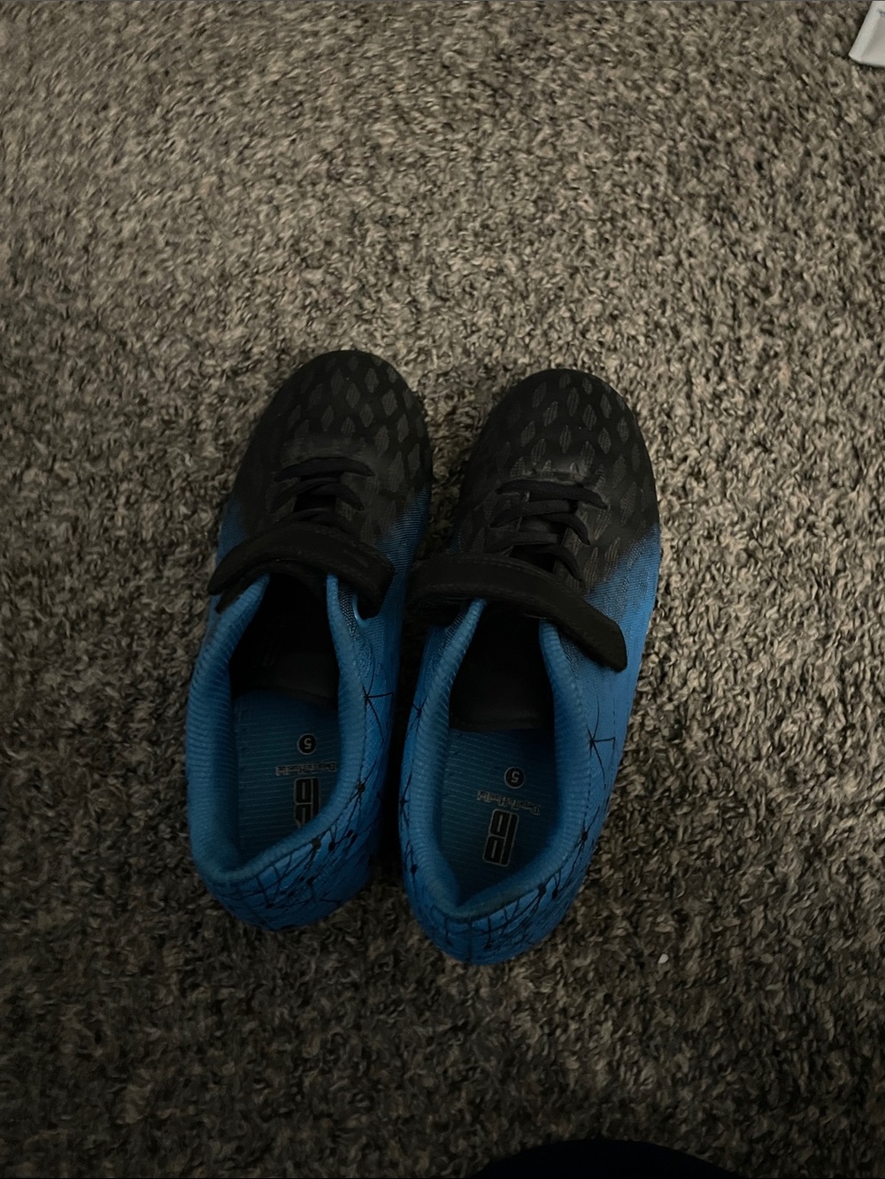 Kids Blue and Black Soccer Cleats